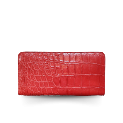 C-W01S-L-BRDSR : CROCODILE BELLY LEATHER LONG ZIPPED WALLET
