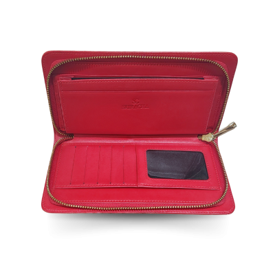 C-W01S-L-BRDSR : CROCODILE BELLY LEATHER LONG ZIPPED WALLET