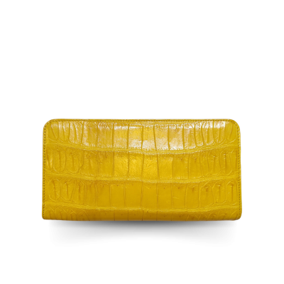 C-W01S-L-BRDSR : CROCODILE BELLY LEATHER LONG ZIPPED WALLET