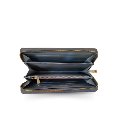 CW01S-M-HSY | GENUINE CROCODILE BELLY LEATHER LONG MEDIUM ZIP WALLET WITH WRIST STRAP