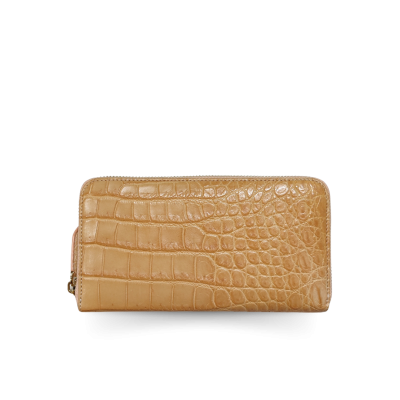CW01S-M-L-SR | GENUINE CROCODILE BELLY LEATHER LONG MEDIUM ZIP WALLET