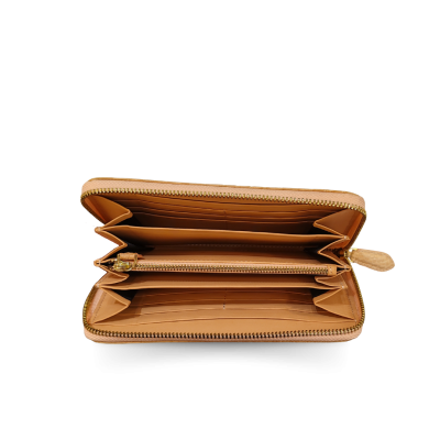 CW01S-M-L-SR | GENUINE CROCODILE BELLY LEATHER LONG MEDIUM ZIP WALLET