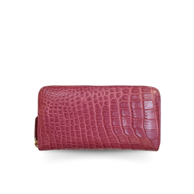 CW01S-M-LSR | GENUINE CROCODILE BELLY LEATHER LONG MEDIUM ZIP WALLET
