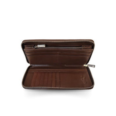 CW01S-M-T : CROCODILE BELLY LEATHER LONG MEDIUM ZIPPED WALLET