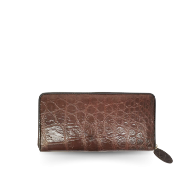 CROCODILE BELLY LEATHER LONG MEDIUM ZIPPED WALLET : CW01SMY
