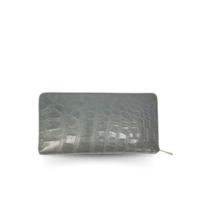 CROCODILE BELLY LEATHER LONG MEDIUM ZIPPED WALLET : CW01SMY