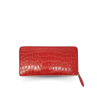 CROCODILE BELLY LEATHER LONG MEDIUM ZIPPED WALLET : CW01SMY
