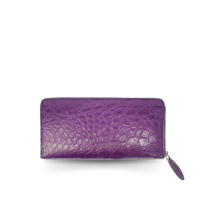 CROCODILE BELLY LEATHER LONG MEDIUM ZIPPED WALLET : CW01SMY