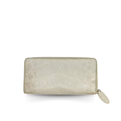 CROCODILE BELLY LEATHER LONG MEDIUM ZIPPED WALLET : CW01SMY