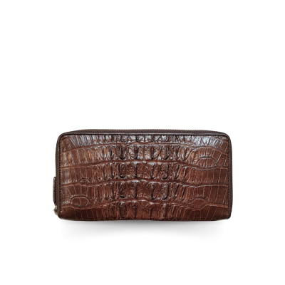 CROCODILE TAIL LEATHER SMALL MEDIUM ZIPPED WALLET : CW01TSAY