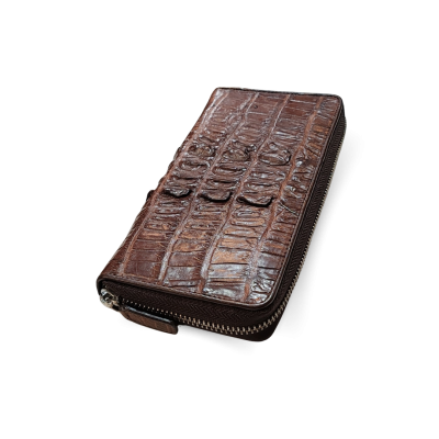 CROCODILE TAIL LEATHER SMALL MEDIUM ZIPPED WALLET : CW01TSAY
