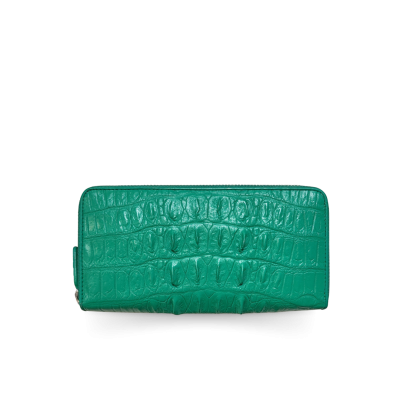 CROCODILE TAIL LEATHER SMALL MEDIUM ZIPPED WALLET : CW01TSAY