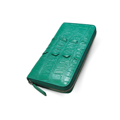 CROCODILE TAIL LEATHER SMALL MEDIUM ZIPPED WALLET : CW01TSAY