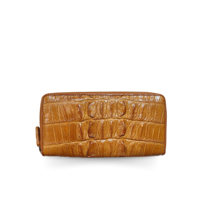 CROCODILE TAIL LEATHER SMALL MEDIUM ZIPPED WALLET : CW01TSAY