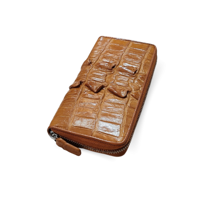 CROCODILE TAIL LEATHER SMALL MEDIUM ZIPPED WALLET : CW01TSAY