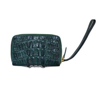 CROCODILE BACK TAIL LEATHER MINI POUCH WITH STRAP COIN PURSE : CW02BTSSAY