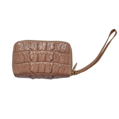 CROCODILE BACK TAIL LEATHER MINI POUCH WITH STRAP COIN PURSE : CW02BTSSAY