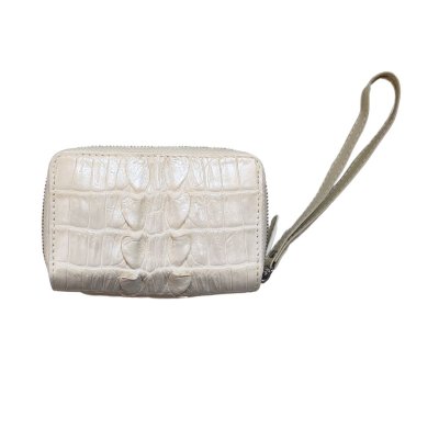 CROCODILE BACK TAIL LEATHER MINI POUCH WITH STRAP COIN PURSE : CW02BTSSAY