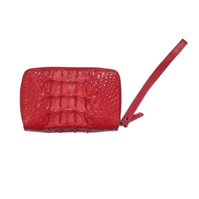 CROCODILE BACK TAIL LEATHER MINI POUCH WITH STRAP COIN PURSE : CW02BTSSAY