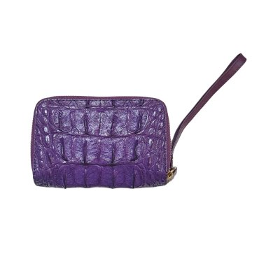 CROCODILE BACK TAIL LEATHER MINI POUCH WITH STRAP COIN PURSE : CW02BTSSAY