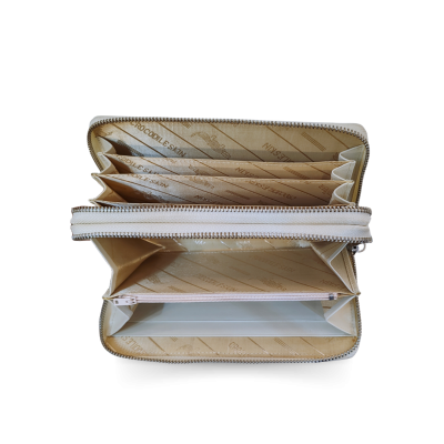CW02L-XL : CROCODILE LEG LEATHER LONG DOUBLE ZIPPED WALLET