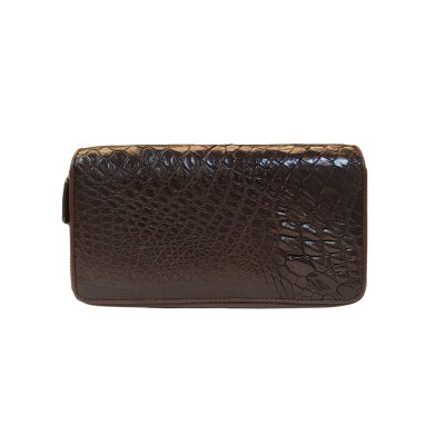 CROCODILE LEG LEATHER LONG DOUBLE ZIPPED WALLET : CW02LXLAY