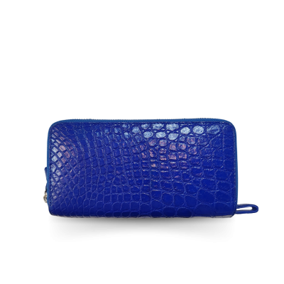CW02S-XL-HS : CROCODILE BELLY LEATHER LONG DOUBLE ZIPPED WALLET