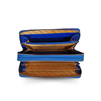 CW02S-XL-HS : CROCODILE BELLY LEATHER LONG DOUBLE ZIPPED WALLET