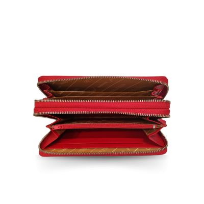 CW02S-XL-HS : CROCODILE BELLY LEATHER LONG DOUBLE ZIPPED WALLET