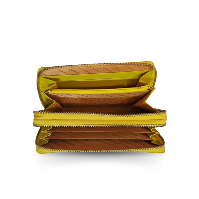 CW02S-XL-HS : CROCODILE BELLY LEATHER LONG DOUBLE ZIPPED WALLET