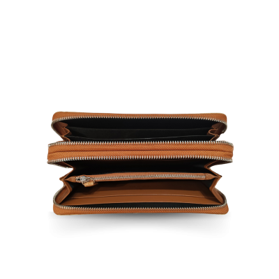 CW02S-XL-HS : CROCODILE BELLY LEATHER LONG DOUBLE ZIPPED WALLET