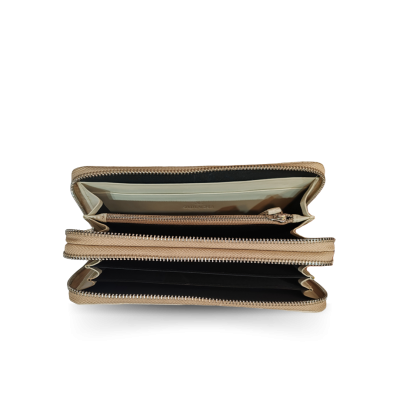 CW02S-XL-HS : CROCODILE BELLY LEATHER LONG DOUBLE ZIPPED WALLET