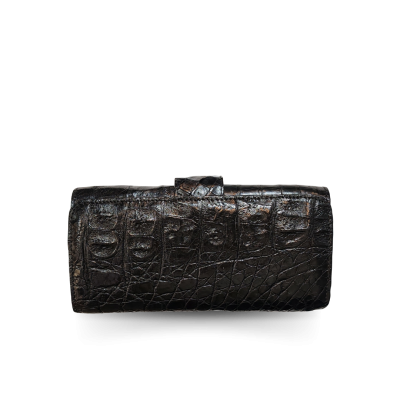 CW22BS-M-MNGMX : CROCODILE BACK BELLY LEATHER LONG BI-FOLD WALLET