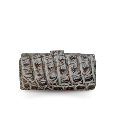 CW22BS-M-MNGMX : CROCODILE BACK BELLY LEATHER LONG BI-FOLD WALLET