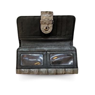 CW22BS-M-MNGMX : CROCODILE BACK BELLY LEATHER LONG BI-FOLD WALLET