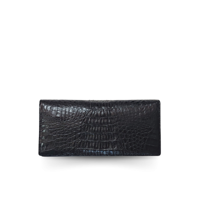 CROCODILE BACK & TAIL LEATHER LONG BI-FOLD WALLET : CW22BTMMX