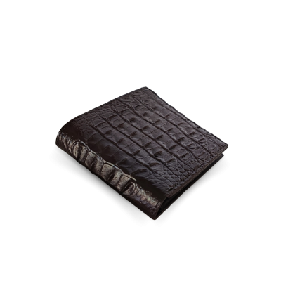CROCODILE BACk TAIL LEATHER SHORT BI-FOLD WALLET : CW22BTSCLFY