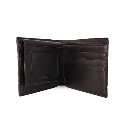 CROCODILE BACk TAIL LEATHER SHORT BI-FOLD WALLET : CW22BTSCLFY