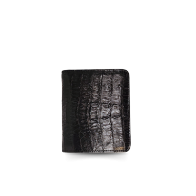 CROCODILE TAIL LEATHER SHORT BI-FOLD VERTICAL WALLET : CW22BTSHKMX CROCODILE TAIL LEATHER SHORT BI-FOLD VERTICAL WALLET : CW22BTSHKMX