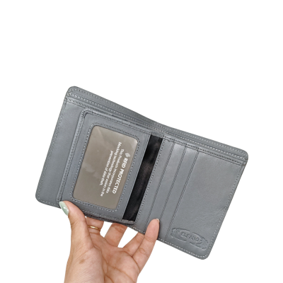 CROCODILE TAIL LEATHER SHORT BI-FOLD VERTICAL WALLET : CW22BTSHKMX