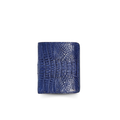 CROCODILE TAIL LEATHER SHORT BI-FOLD VERTICAL WALLET : CW22BTSHKMX