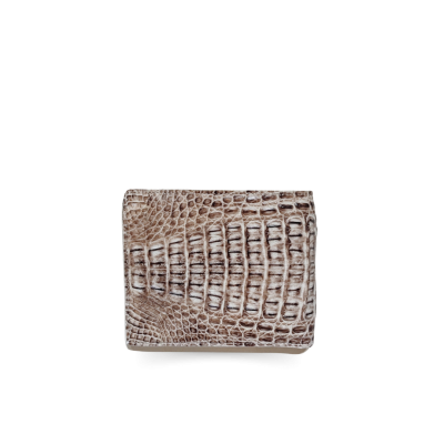 CROCODILE HORNBACK LEATHER SHORT BI-FOLD WALLET : CW22HKS1MX