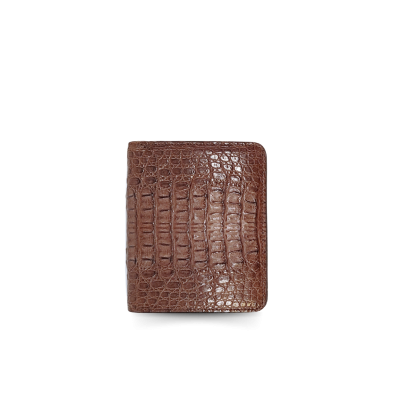 CROCODILE HORNBACK LEATHER SHORT BI-FOLD VERTICAL WALLET : CW22HKSHKMX