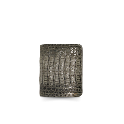 CROCODILE HORNBACK LEATHER SHORT BI-FOLD VERTICAL WALLET : CW22HKSHKMX CROCODILE HORNBACK LEATHER SHORT BI-FOLD VERTICAL WALLET : CW22HKSHKMX