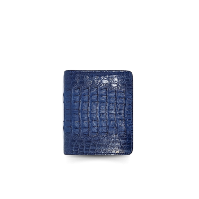 CROCODILE HORNBACK LEATHER SHORT BI-FOLD VERTICAL WALLET : CW22HKSHKMX