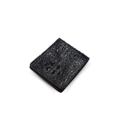 CROCODILE HORNBACK LEATHER SHORT BI-FOLD WALLET : CW22HSTLAY