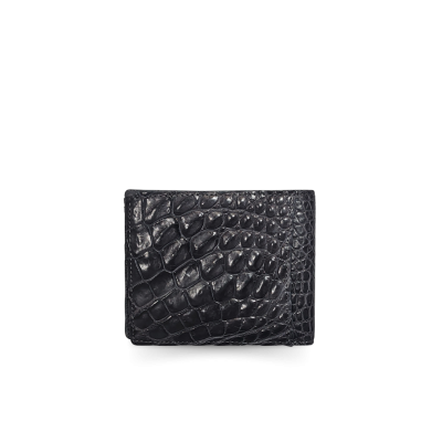 CROCODILE LEG LEATHER SHORT BI-FOLD WALLET : CW22LS1FR