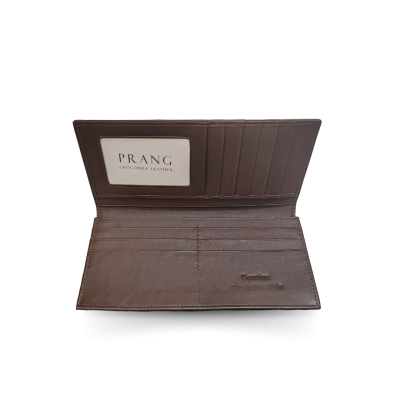 CW22S-M-AY : CROCODILE BELLY LEATHER LONG BI-FOLD WALLET