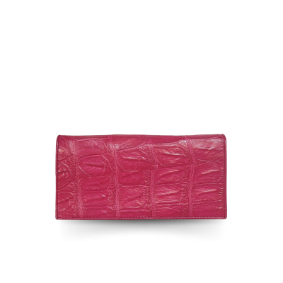 CW22S-M-AY : CROCODILE BELLY LEATHER LONG BI-FOLD WALLET