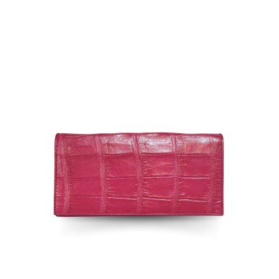 CW22S-M-AY : CROCODILE BELLY LEATHER LONG BI-FOLD WALLET